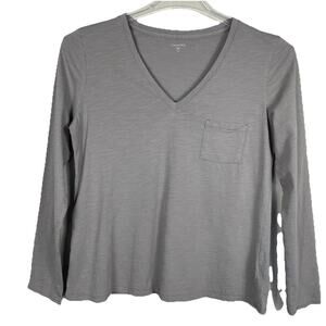 Garnet Hill Organic Cotton T Shirt Top Size M Rosy Gray Basic Capsule Casual